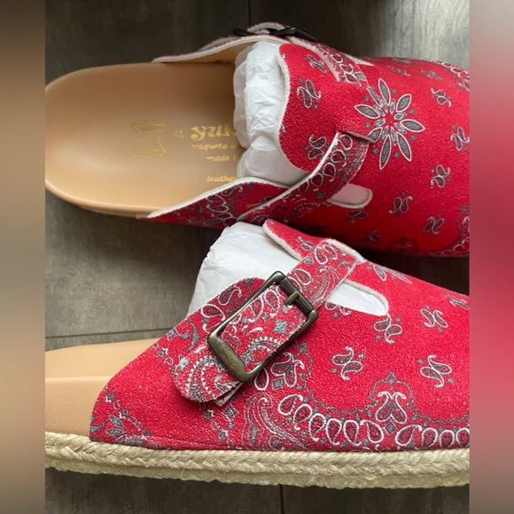 NEW 44/45 11/12 US Yuketen SAL 1 Red bandana suede leather sandals Crepe - Picture 4 of 16
